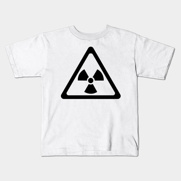 Radioactive Symbol Warning Sign - Triangular Kids T-Shirt by ScienceCorner